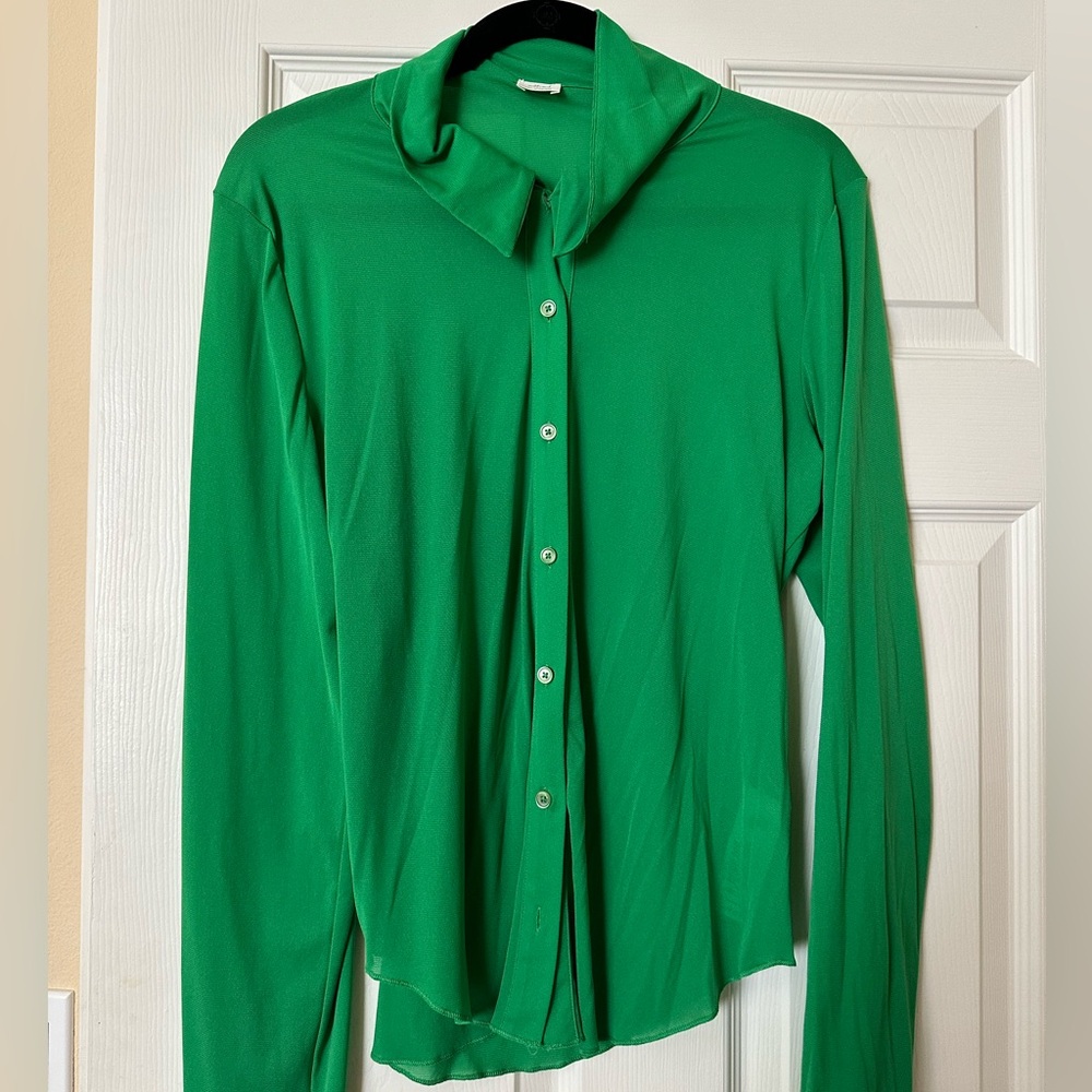 Green Aritzia Mesh Button Up (Wilfred)